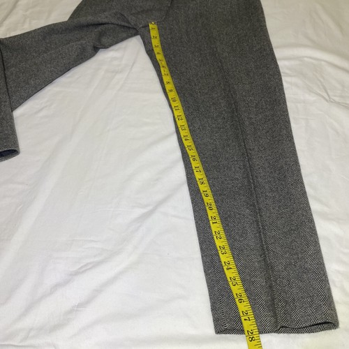 Talbots Women’s Gray Herringbone 100% Wool Straight Leg Trouser Pants 8 PETITE - Picture 4 of 11