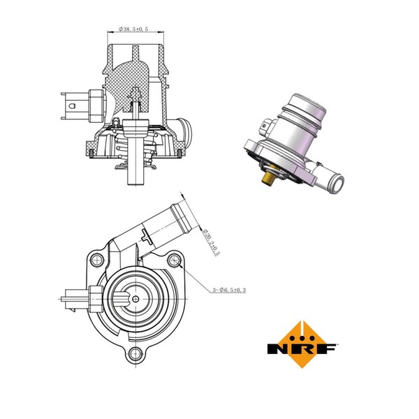 NRF Thermostat KüHlmittel Mit Dichtring FüR Opel Meriva B GroßRaumlimousine-image
