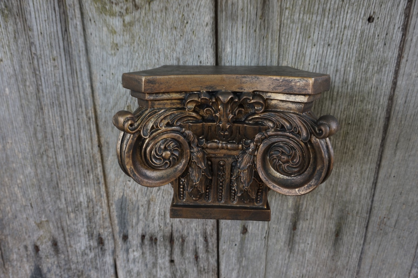 Console étagère murale baroque blanche 15208 | Sellette chic en bois