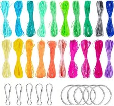 Bracelet String Kit 12 Colors Plastic Lanyard String Lacing Cord Bright Glitter