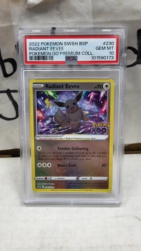 2022 RADIANT EEVEE PROMO POKEMON GO PREMIUM COLLECTION POKEMON PSA 10 #SWSH230