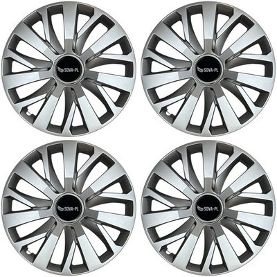 Radkappen 16'' Satz 4 Stk. silber + Nabenkappen SOVA-PL - K432