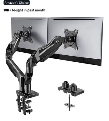 HUANUO Dual Monitor Stand Fully Adjustable Desk Mount 13 32  VESA 75/100 