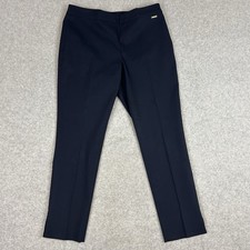 Tory Burch Navy Blue Stretch Ankle Pants Size 6 Split Hem Career Work Dress