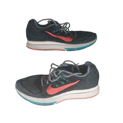 Nike Air Zoom Structure 18 Running Shoes 7.5 Grey Crimson Blue 683738-001