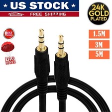Aux Cable 3.5mm Jack Audio Cable Male to Male 3.5mm Aux For Car Stereo Lead USA