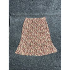 Vintage Talbots Silk Maxi Skirt 12 Red Tan Paisley Whimsygoth Boho Flowy Luxury