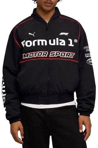 Large🔥Puma F1 Pilot Jacket Mens Formula 1 Bomber Full Zip Black 635353 01 image 5