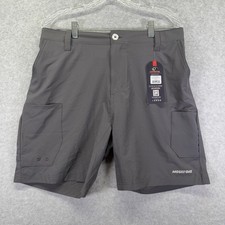 Mossy Oak Shorts Mens Large Charcoal Flood Tide Flex HydrOplex Fishing Outdoor