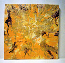 10x10 Original Acrylic Pour Painting Abstract Art signed canvas