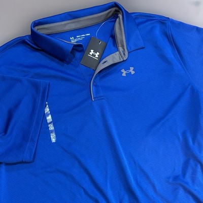 Under Armour Tech Polo Men's 3XLT Royal Blue Textured Performance Golf Shirt NWT