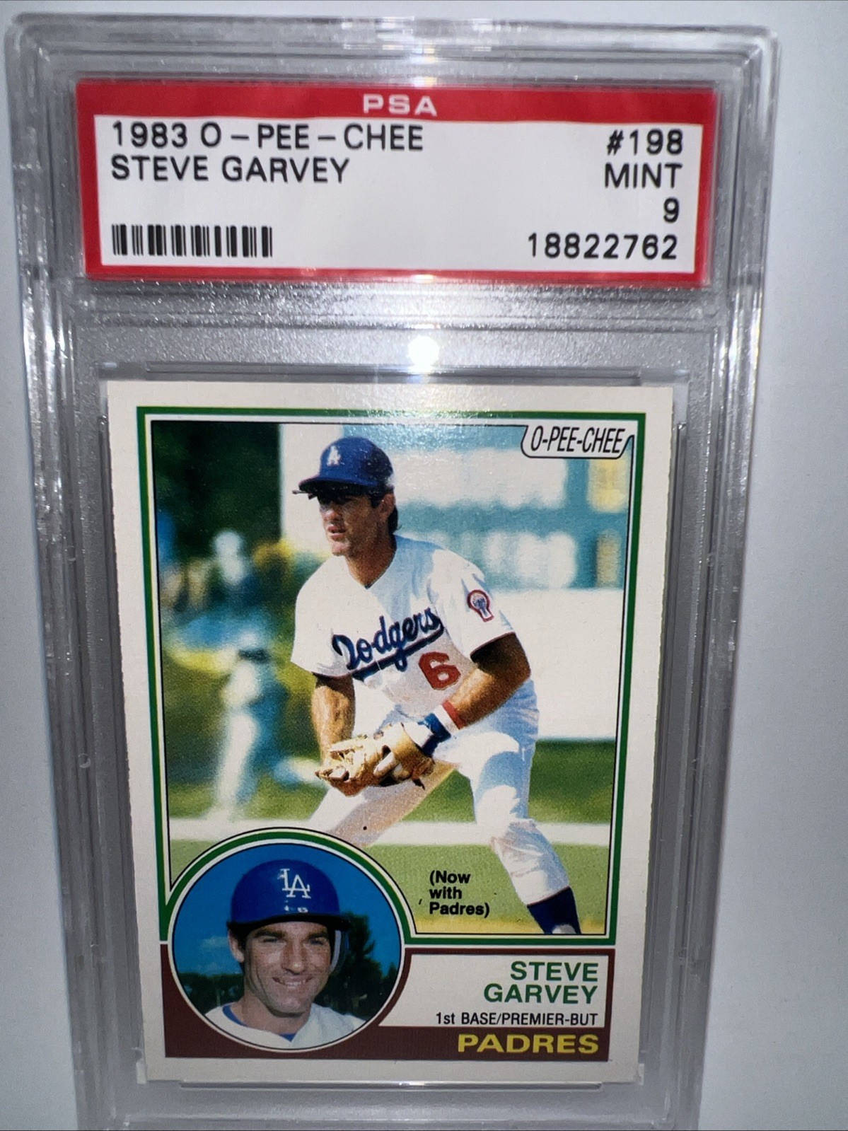 1983 O-Pee-Chee O-PEE-CHEE #198 Steve Garvey front