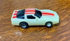 Tyco H-O Scale Slot Car Red/White Corvette Runs Well Glow in the Dark