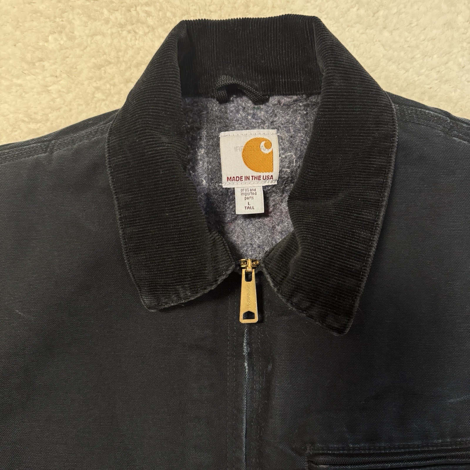 Y2k Carhartt J001-BLK Blanket Lined Detroit Size Large Tall thumbnail 2