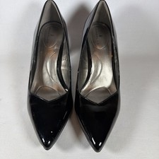 Bandolino Women s 8M Slip On Leather Black High Heel Pumps