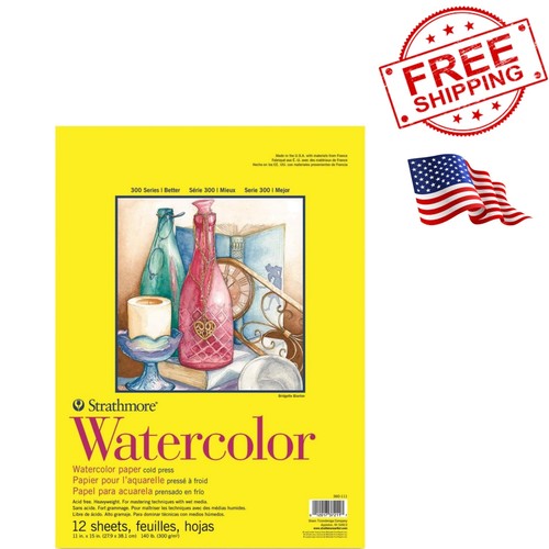 300 Series Watercolor Paper Pad Tape Bound 11x15 Inches 12 Sheets 300-series-watercolor-paper-pad-tape-bound-11x15-inches-12-sheets