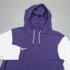 Nike Pregame 1/4 Zip Coaches Player Jacket Men's Size M Purple Dri-Fit Hood