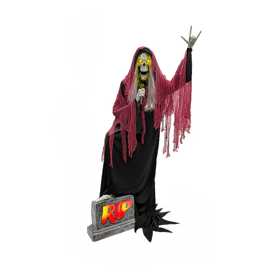 Haunted Living 7-ft Bluetooth Reaper Band LED Singer Animatronic Halloween NEW