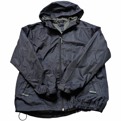 Charles River Apparel Men's Black Hooded Full Zip Ripstop Windbreaker Jacket S - product listing photo