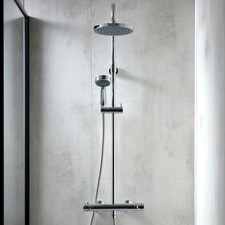 Image of Triton Dene Diverter Thermostatic Bar Mixer Shower Chrome Drencher UNDETHBMDIV