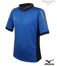 Mizuno Men Button GAME T-Shirts Training Blue Casual Tee Shirt Jersey P2MA7K0326
