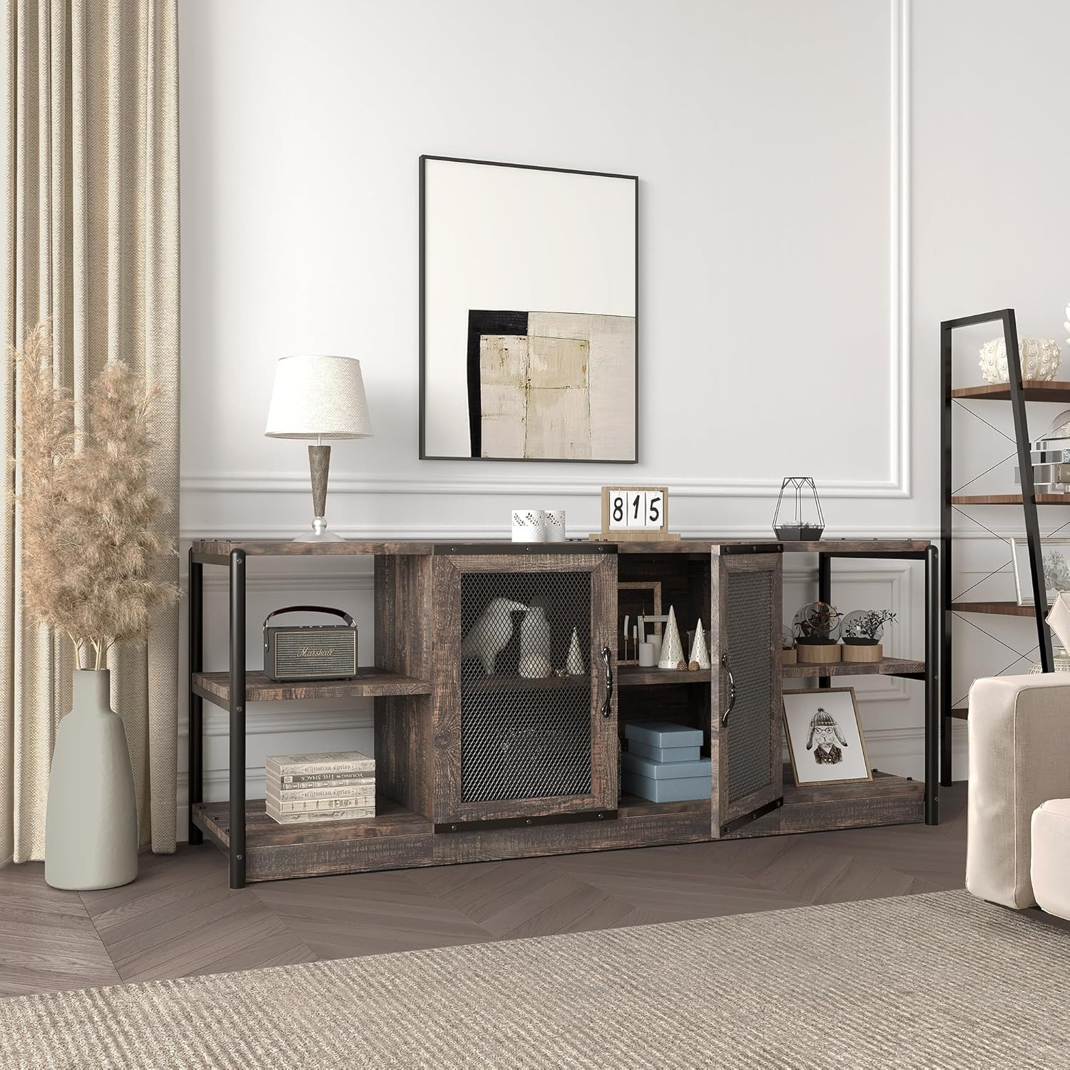 For 65" Tvs With Storage & Mesh Door - Living Room Console