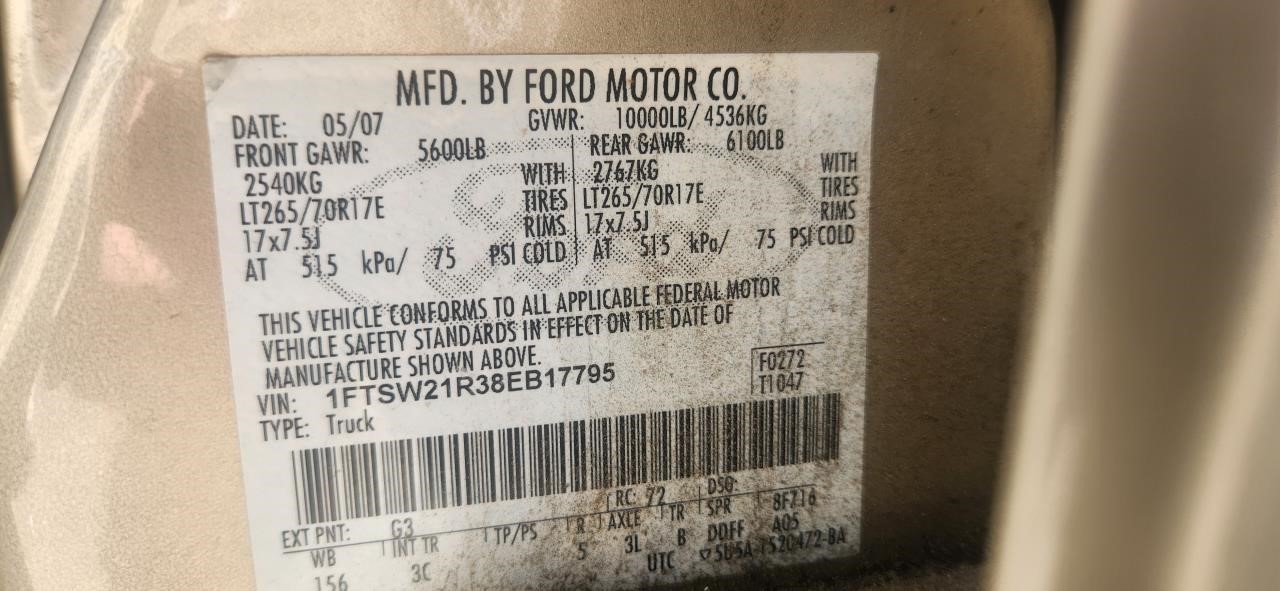 Used Left Sun Visor fits: 2008 Ford F250SD PICKUP Super Crew L. w/o sunroof w/o