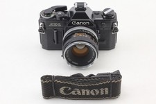 N MINT Canon AE-1 black 35mm SLR Film Camera body FD 50mm f1.8 lens From JAPAN