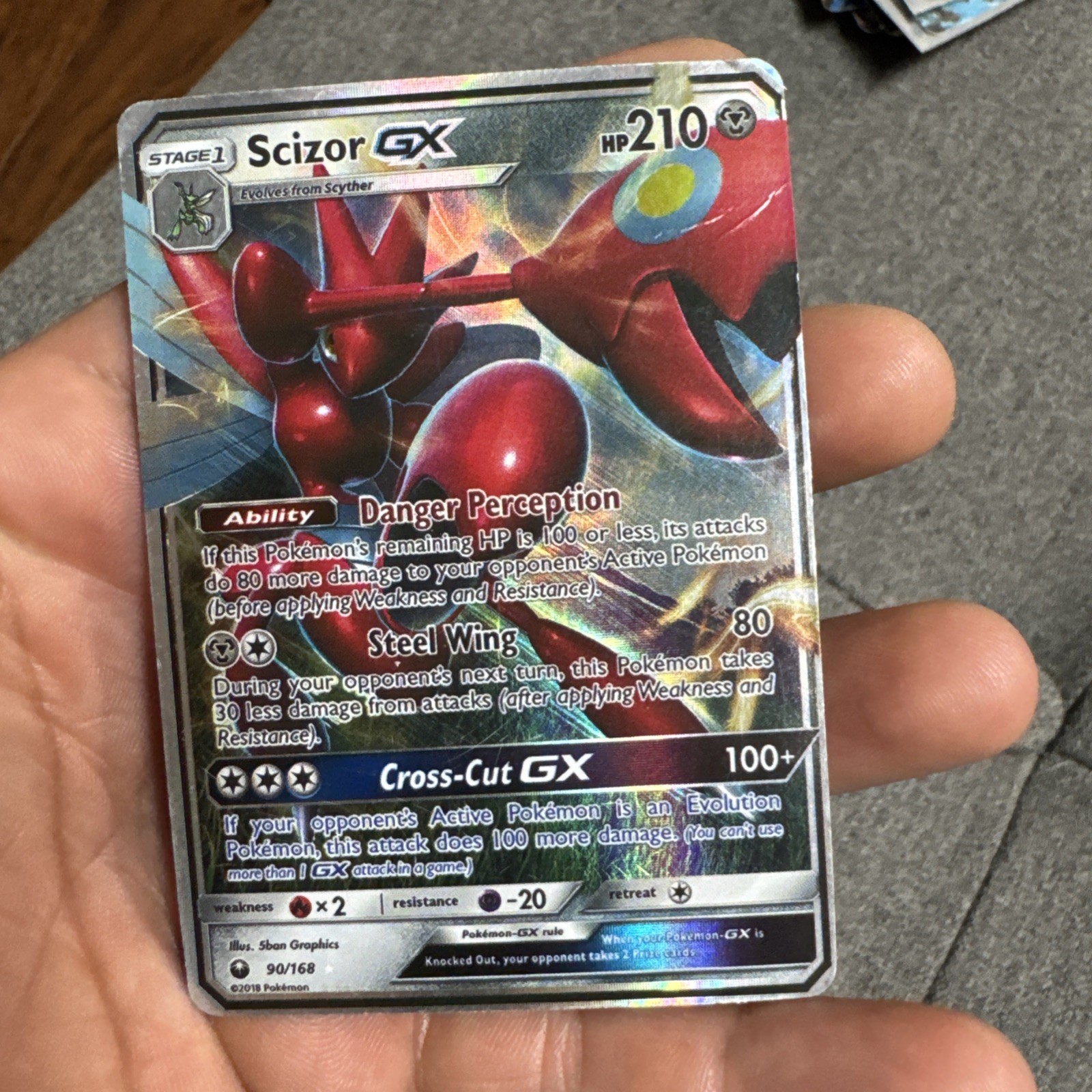 Pokemon TCG Celestial Storm Scizor GX 90/168 Ultra Rare Holo HP 2018