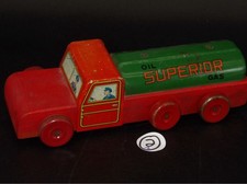 Vintage Superior Oil Truck War Time Tin And Wood