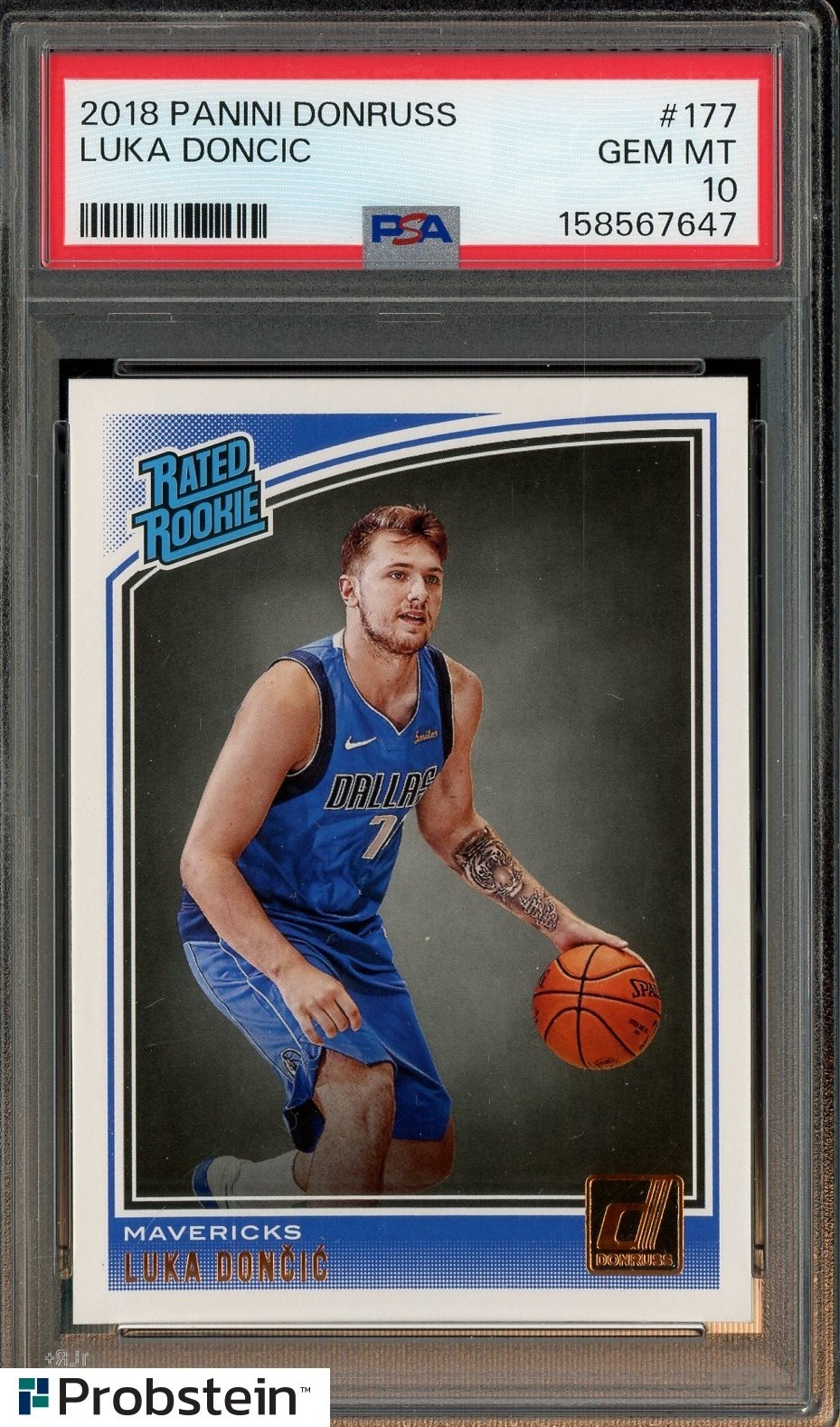 2018 Panini Donruss #177 Luka Doncic Dallas Mavericks RC Rookie PSA 10 GEM MINT