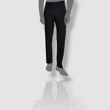 Alfani Men Black Solid Slim-Fit Stretch Flat-Front Solid Suit Pants Size 32W 32L