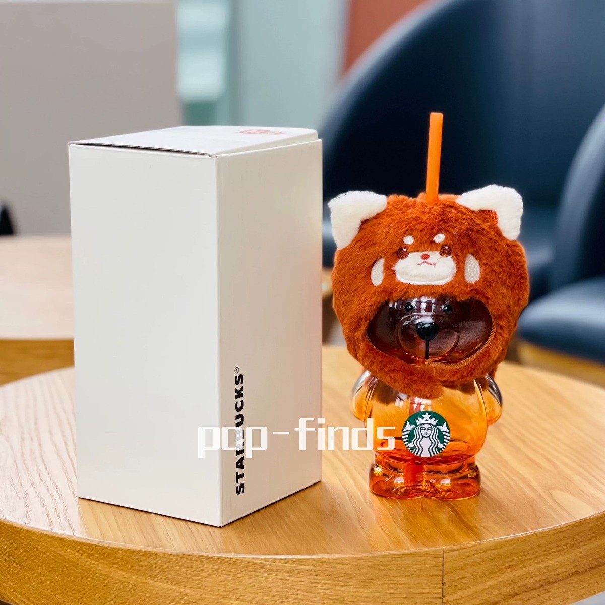 Starbucks 460ml Bear Straw Cup w/ Plush Cover Coffee Tumbler