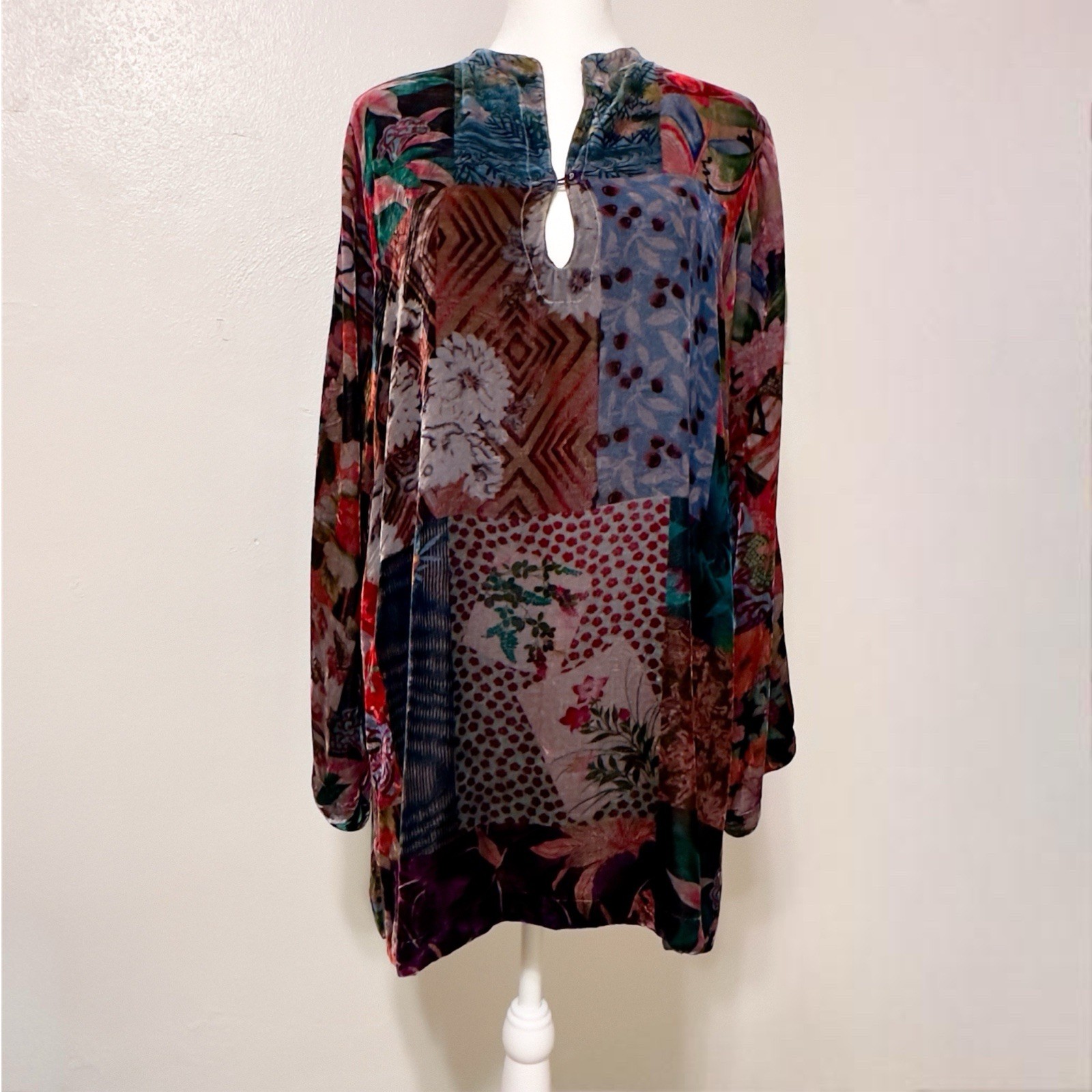 JOHNNY WAS Velvet Grace Patchwork Boho Blouse Tun… - image 2