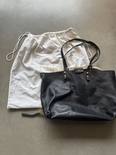 Chloé Black Leather Tote Shoulder Bag with Gold Hardware