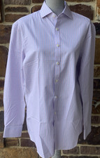 NWOT Charles Tyrwhitt Non-Iron Twill Shirt Checked Size Extra Slim Fit 16 / 35in