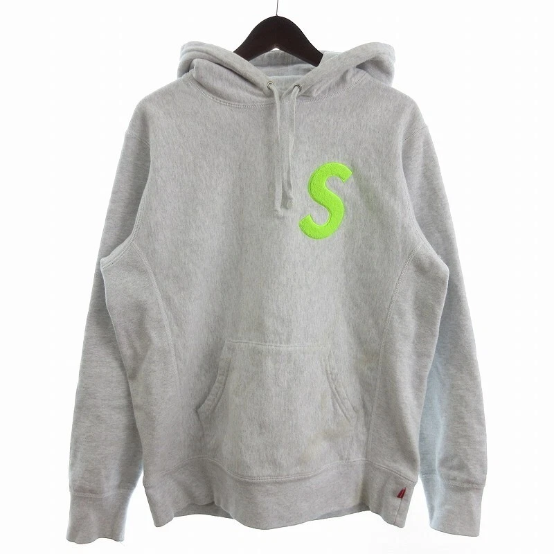 Sweat à capuche Supreme 19AW S logo logo manches longues coton gris M A