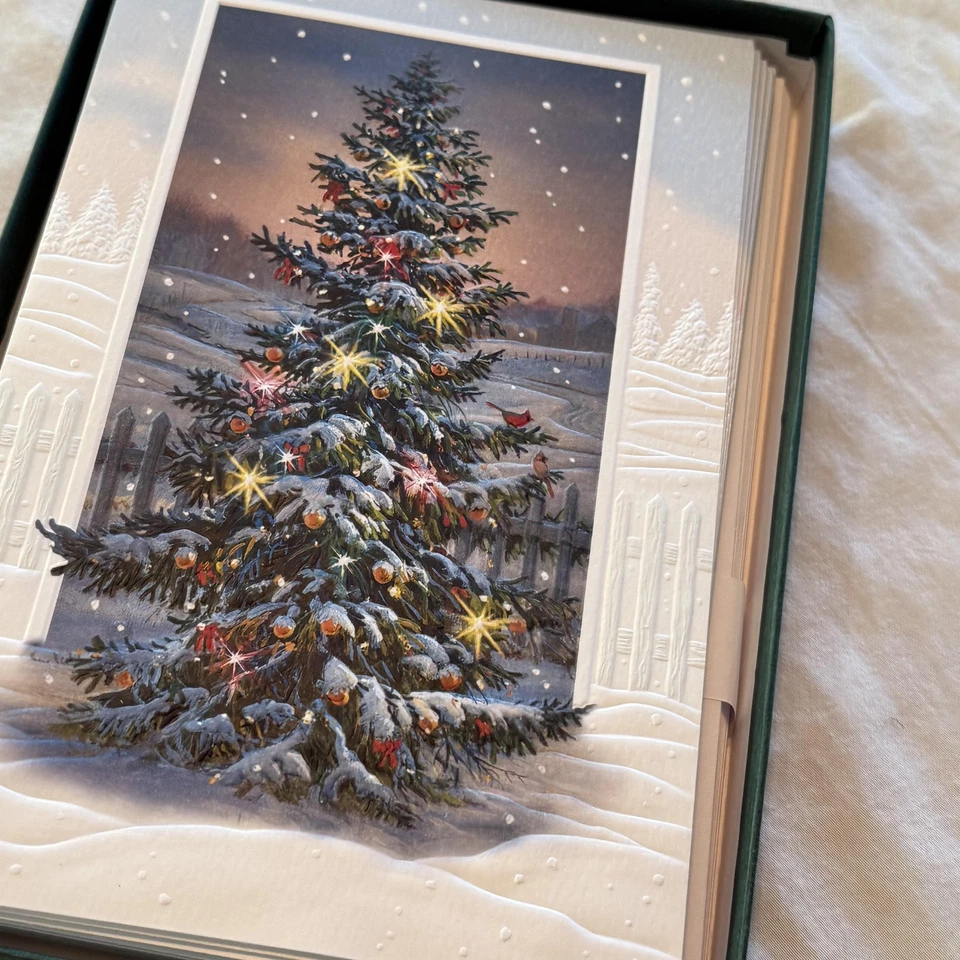 Tarjetas de Navidad Pumpernickel Press árbol brillante (14) sobres EE. UU. Sam Timm Foto 2 de 4