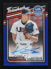 2026 Panini Stars & Stripes Prizm Throwback Blue 10/49 Konnor Griffin Auto