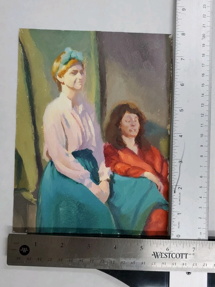 Pintura al óleo figurativa sobre papel yeso, 6x8, sin firmar Foto 3 de 4