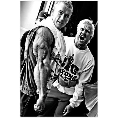 Vintage Bodybuilding Gym Black White Strongmen Poster