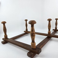 Vintage Oversized Wooden Accordion Wall Coat Rack Expandable 7 Peg Rack Large