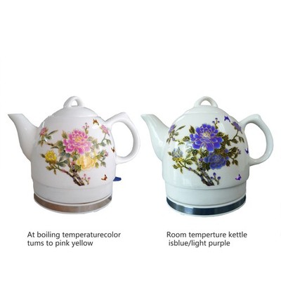 Ceramic Color Changing Electric Kettle 1000W Floral Tea Kettle 110V