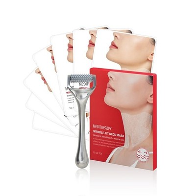 Wrinkle-fit Neck Mask 7EA + Boosting 1 Count (Pack of 7), + Roller 
