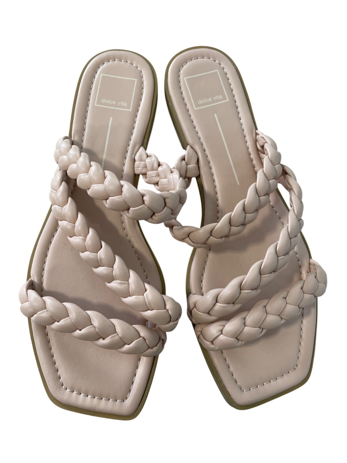 APL Sandali Dolce Vita Iman punta aperta taglia 10 cinturino intrecciato panna stella estivi ballerine