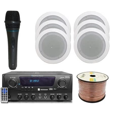 Home Theater System Kit 1000 Watts Bluetooth Receiver w/ 6 Qty 5.25" 175 Watt...