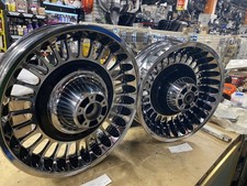 Harley Oem 28-spoke Touring Wheels Set Chrome Black 2009 Flh Glide Limited 16- Harley Oem 28-spoke Touring Wheels Set Chrome Black 2009 Flh Glide Limited 16-