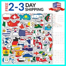 Small Country Flag Stickers for Luggage - World Flags Stickers for Water Bott...