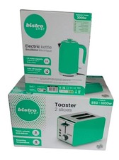 Teal Bistro Chef Toaster And Kettle Set - 1.7L Fast Boil & 2 Slice Toaster 