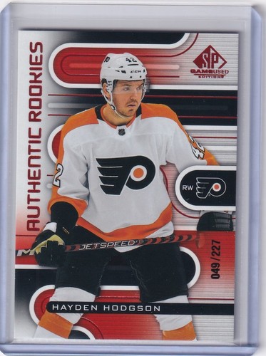 2022 SP Game Used Authentic Rookies Red /227 Hayden Hodgson #201 Rookie RC